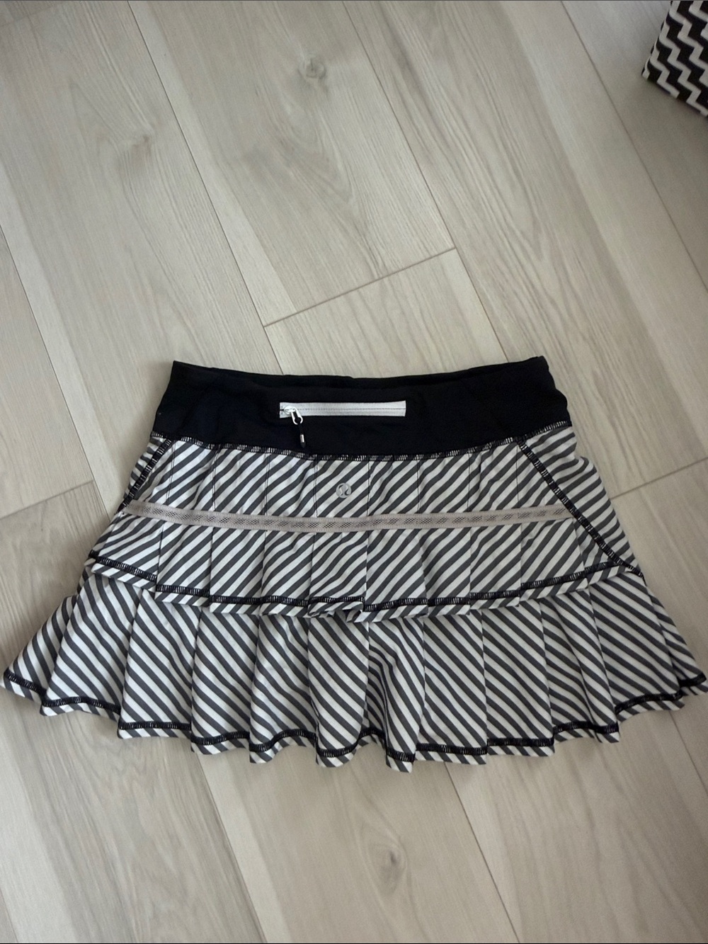 Lululemon RARE Striped Black and White Tiered Ruffle Skirt